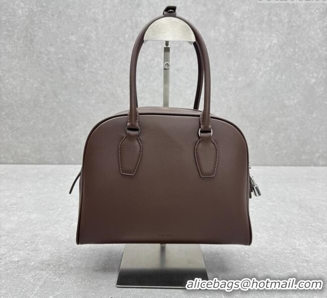 Well Crafted The Row India 10.00 Top Handle Bag in Smooth Leather 1740 Coffee Brown 2025