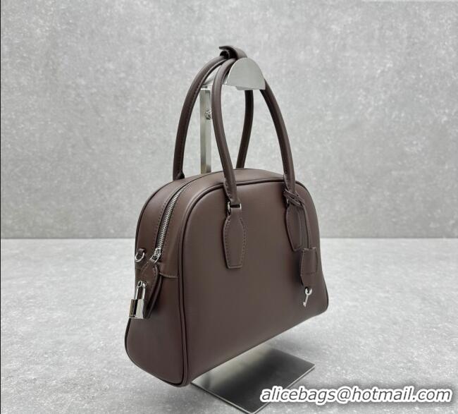 Well Crafted The Row India 10.00 Top Handle Bag in Smooth Leather 1740 Coffee Brown 2025