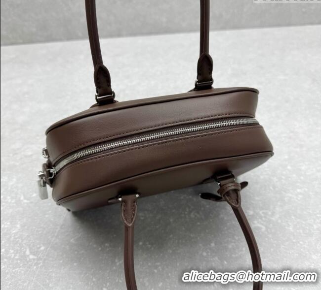 Well Crafted The Row India 10.00 Top Handle Bag in Smooth Leather 1740 Coffee Brown 2025