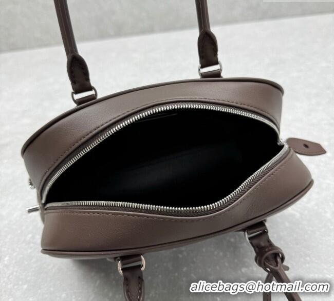 Well Crafted The Row India 10.00 Top Handle Bag in Smooth Leather 1740 Coffee Brown 2025