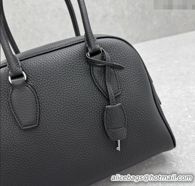 Luxury Cheap The Row India 10.00 Top Handle Bag in Grained Leather 1740 Black 2025