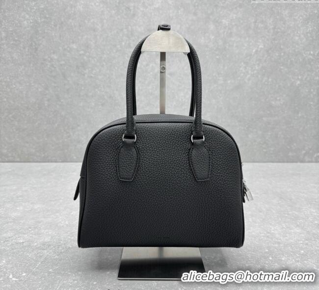 Luxury Cheap The Row India 10.00 Top Handle Bag in Grained Leather 1740 Black 2025