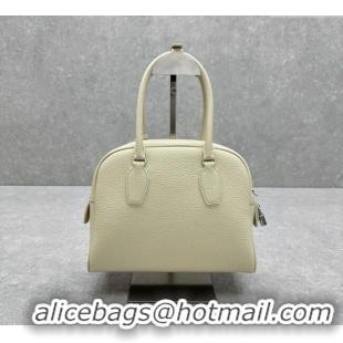 Top Quality The Row India 10.00 Top Handle Bag in Grained Leather 1740 White 2025
