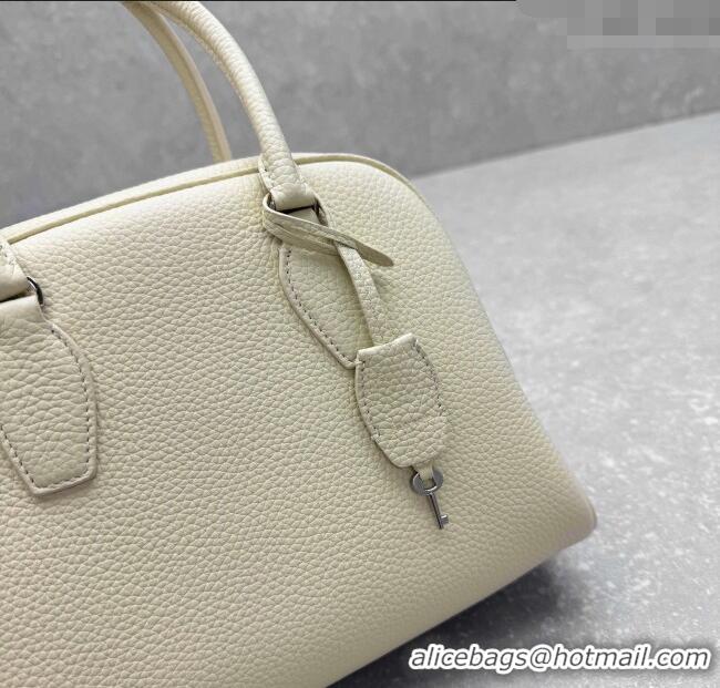 Top Quality The Row India 10.00 Top Handle Bag in Grained Leather 1740 White 2025