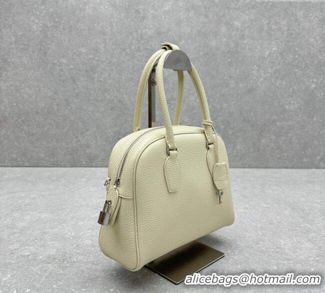 Top Quality The Row India 10.00 Top Handle Bag in Grained Leather 1740 White 2025