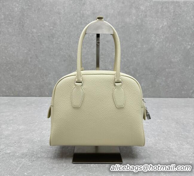 Top Quality The Row India 10.00 Top Handle Bag in Grained Leather 1740 White 2025