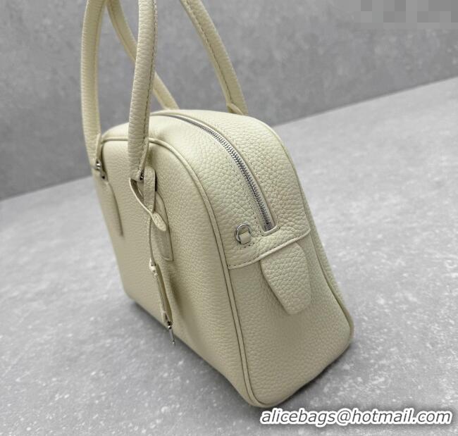 Top Quality The Row India 10.00 Top Handle Bag in Grained Leather 1740 White 2025