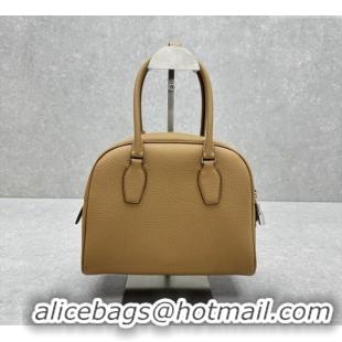 Luxury Cheap The Row India 10.00 Top Handle Bag in Grained Leather 1740 Apricot 2025