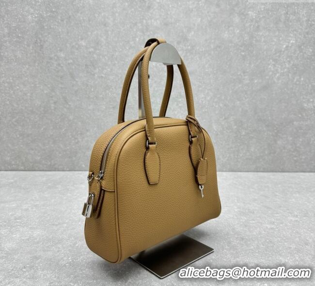Luxury Cheap The Row India 10.00 Top Handle Bag in Grained Leather 1740 Apricot 2025