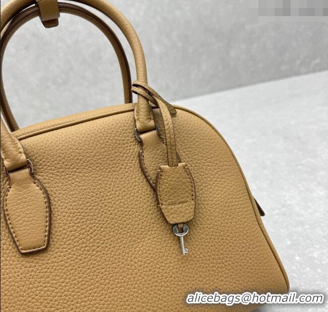 Luxury Cheap The Row India 10.00 Top Handle Bag in Grained Leather 1740 Apricot 2025