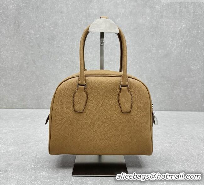 Luxury Cheap The Row India 10.00 Top Handle Bag in Grained Leather 1740 Apricot 2025
