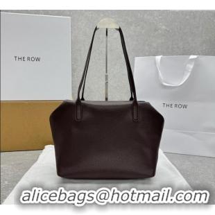 Top Grade The Row Henri Shoulder Bag in Grained Leather 1884 Chocolate Brown 2025