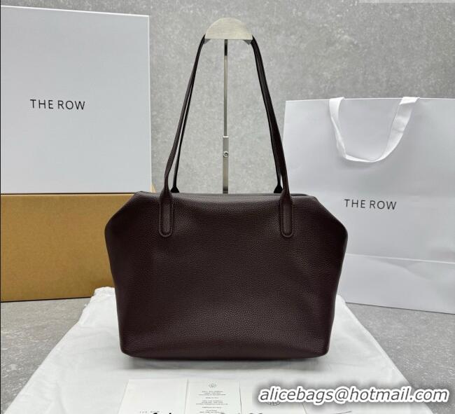Top Grade The Row Henri Shoulder Bag in Grained Leather 1884 Chocolate Brown 2025