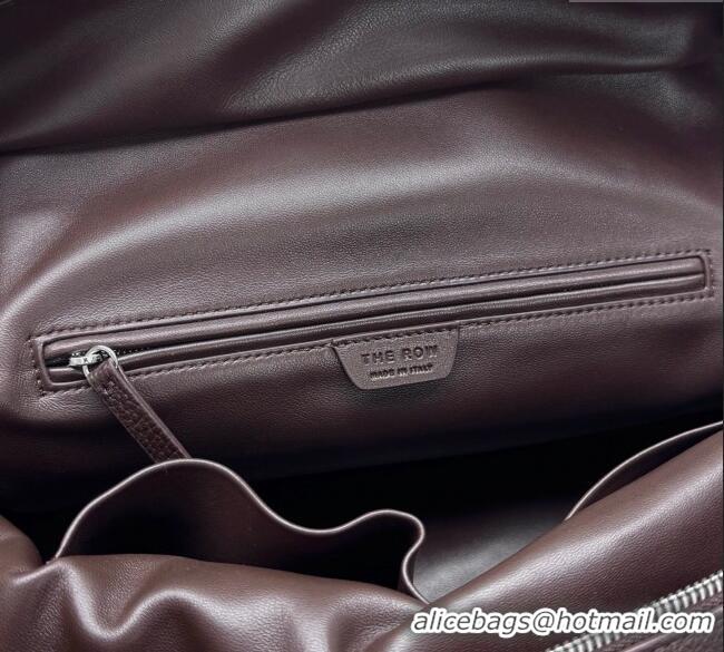 Top Grade The Row Henri Shoulder Bag in Grained Leather 1884 Chocolate Brown 2025