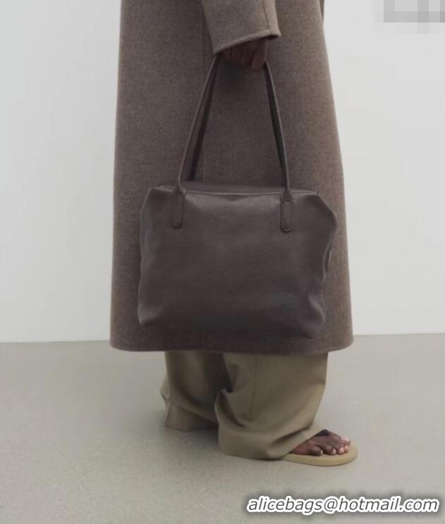 Best Quality The Row Henri Shoulder Bag in Grained Leather 1884 Black 2025