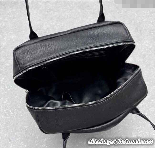 Best Quality The Row Henri Shoulder Bag in Grained Leather 1884 Black 2025
