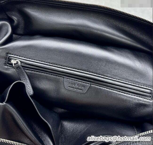 Best Quality The Row Henri Shoulder Bag in Grained Leather 1884 Black 2025