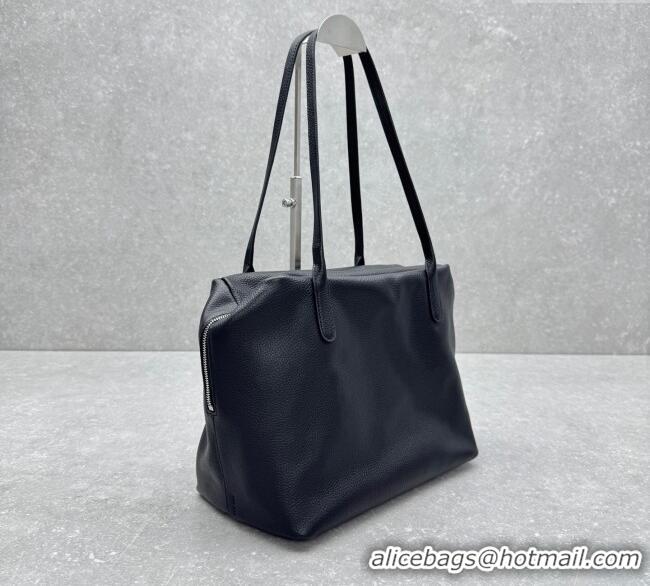 Best Quality The Row Henri Shoulder Bag in Grained Leather 1884 Black 2025