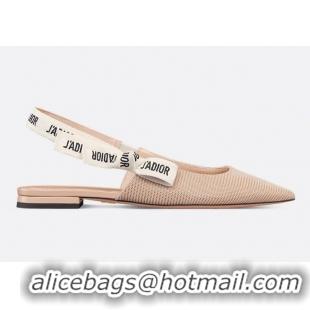 Best Product Dior J'Adior Slingback Flat CD3840 Nude Technical Fabric