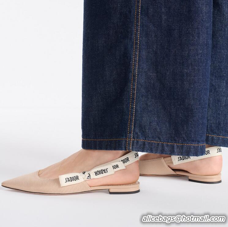 Best Product Dior J'Adior Slingback Flat CD3840 Nude Technical Fabric