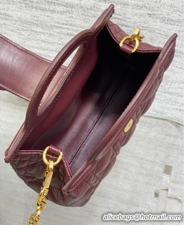 Famous Brand Dior Jolie Top Handle Mini Bag S3123 Burgundy 2025