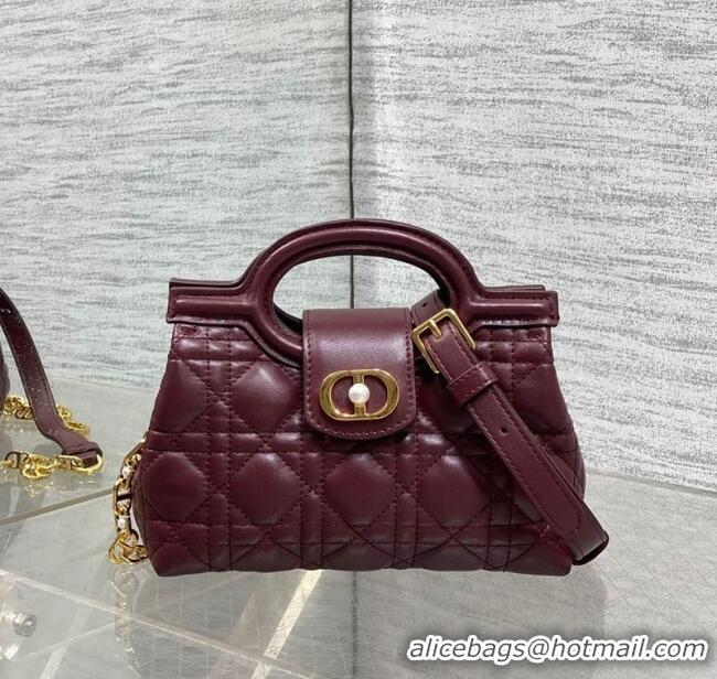 Famous Brand Dior Jolie Top Handle Mini Bag S3123 Burgundy 2025