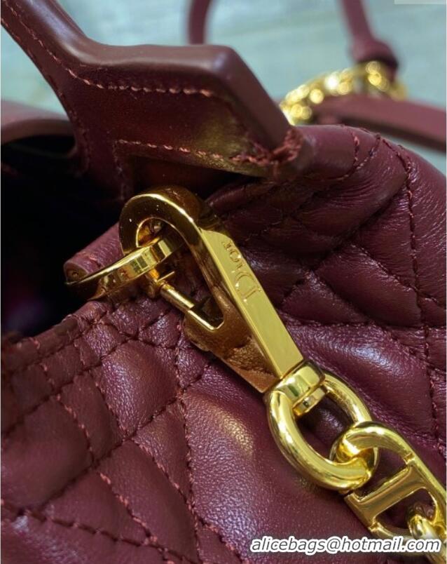 Famous Brand Dior Jolie Top Handle Mini Bag S3123 Burgundy 2025