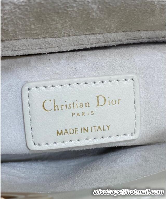 Good Taste Dior Mini Lady D-Joy Bag in Cannage Lambskin M0636 White 2025