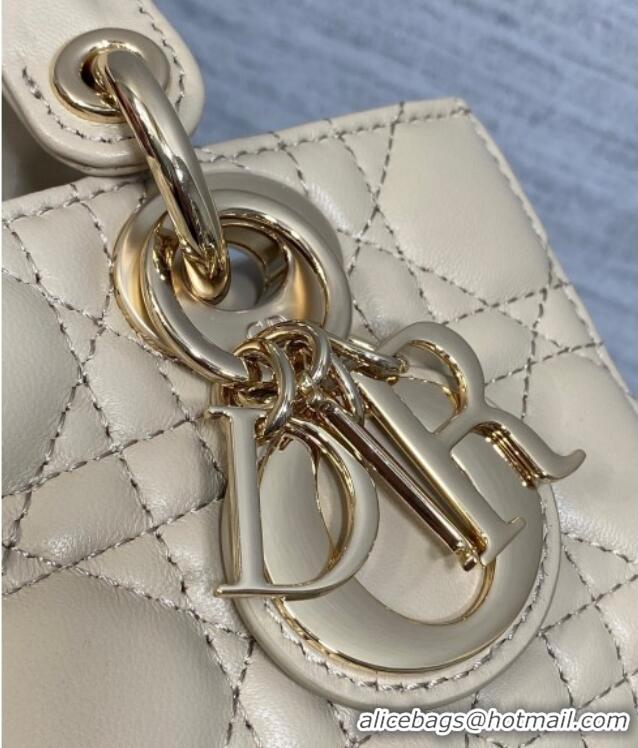 Luxury Cheap Dior Mini Lady D-Joy Bag in Cannage Lambskin M0636 Light Beige 2025