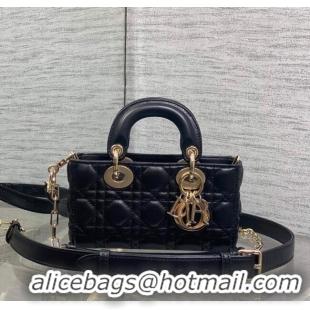 Luxurious Dior Mini Lady D-Joy Bag in Cannage Lambskin M0636 Black 2025