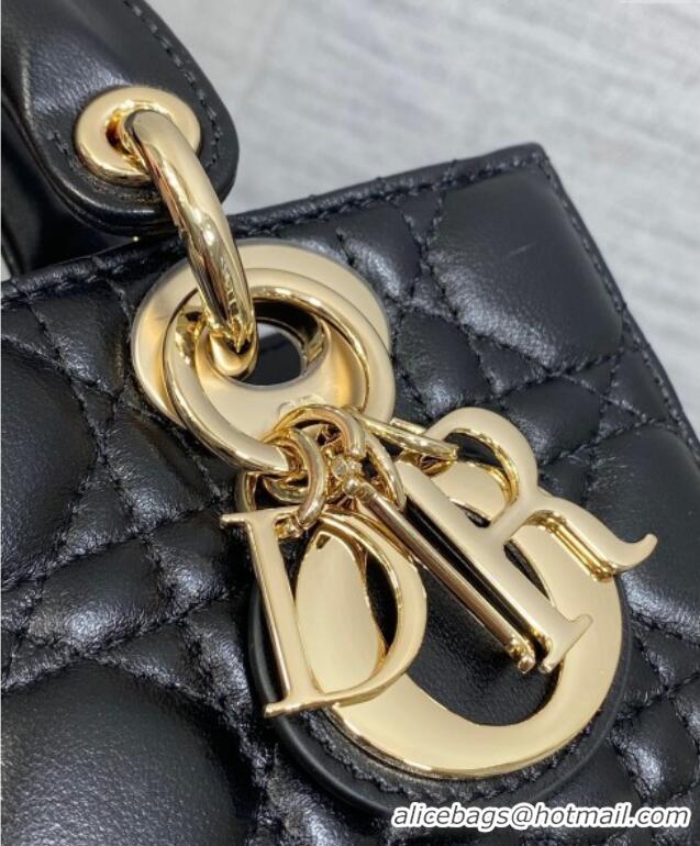 Luxurious Dior Mini Lady D-Joy Bag in Cannage Lambskin M0636 Black 2025