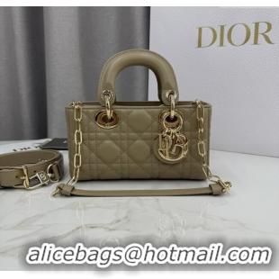 Best Quality Dior Mini Lady D-Joy Bag in Cannage Lambskin M0636 Milk Tea 2025