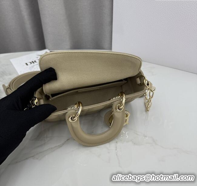 Best Quality Dior Mini Lady D-Joy Bag in Cannage Lambskin M0636 Milk Tea 2025