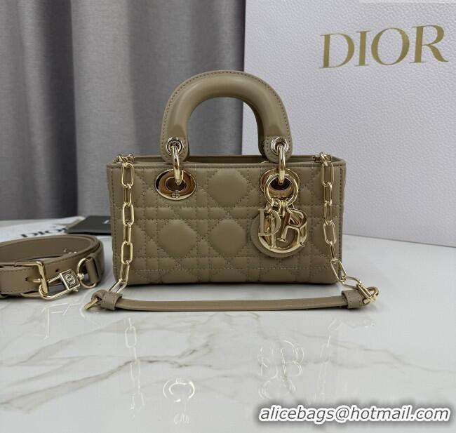 Best Quality Dior Mini Lady D-Joy Bag in Cannage Lambskin M0636 Milk Tea 2025