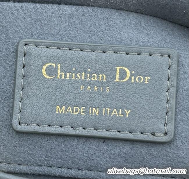 Famous Brand Dior Mini Lady D-Joy Bag in Cannage Lambskin M0636 Dusty Blue 2025