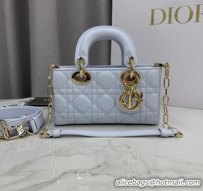 Luxury Discount Dior Mini Lady D-Joy Bag in Cannage Lambskin M0636 Ice Blue 2025