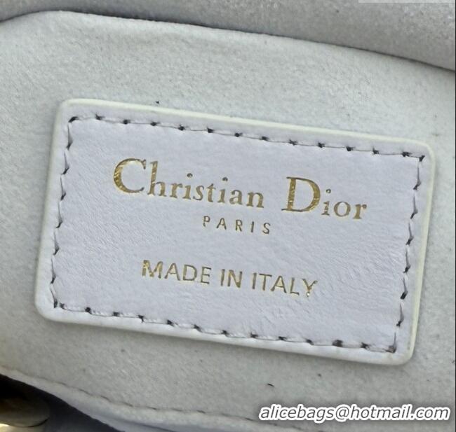 Luxury Discount Dior Mini Lady D-Joy Bag in Cannage Lambskin M0636 Ice Blue 2025