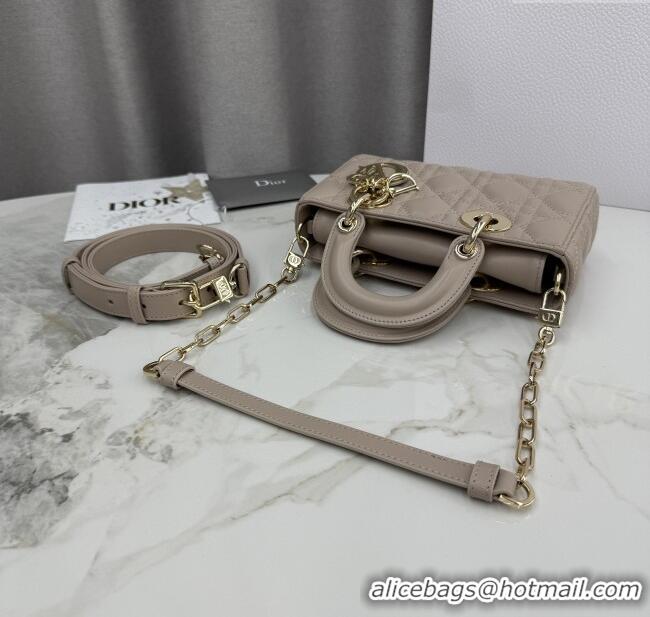 Well Crafted Dior Mini Lady D-Joy Bag in Cannage Lambskin M0636 Powder Beige 2025