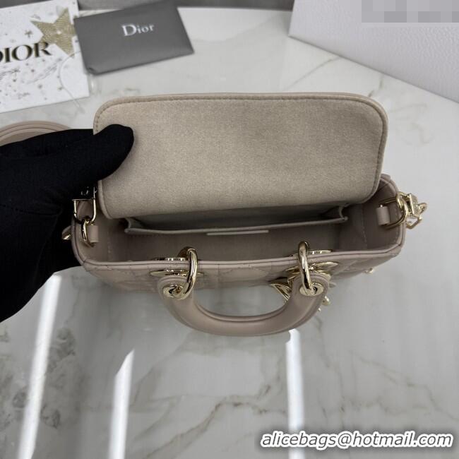 Well Crafted Dior Mini Lady D-Joy Bag in Cannage Lambskin M0636 Powder Beige 2025