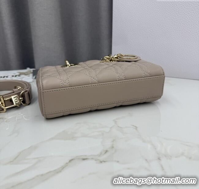 Well Crafted Dior Mini Lady D-Joy Bag in Cannage Lambskin M0636 Powder Beige 2025