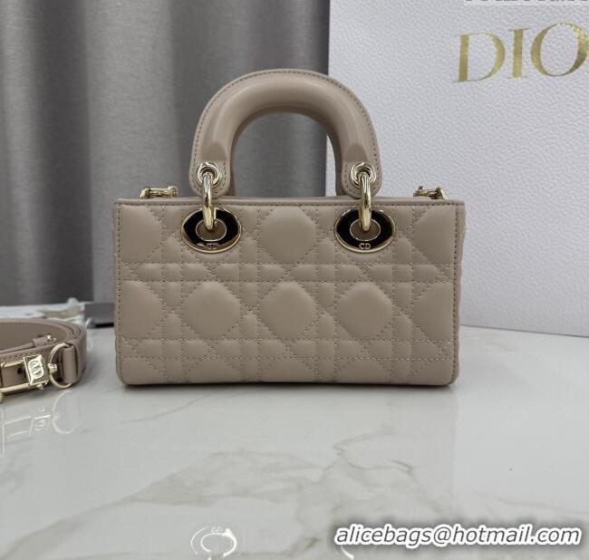Well Crafted Dior Mini Lady D-Joy Bag in Cannage Lambskin M0636 Powder Beige 2025