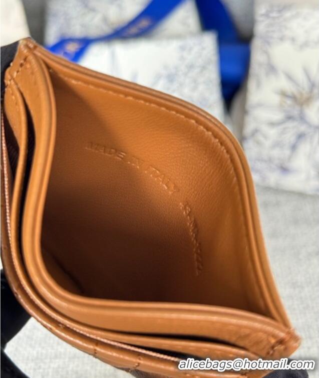 Buy Fashionable Dior Caro Freesia Card Holder in Supple Cannage Calfskin S5130 Brown 2025