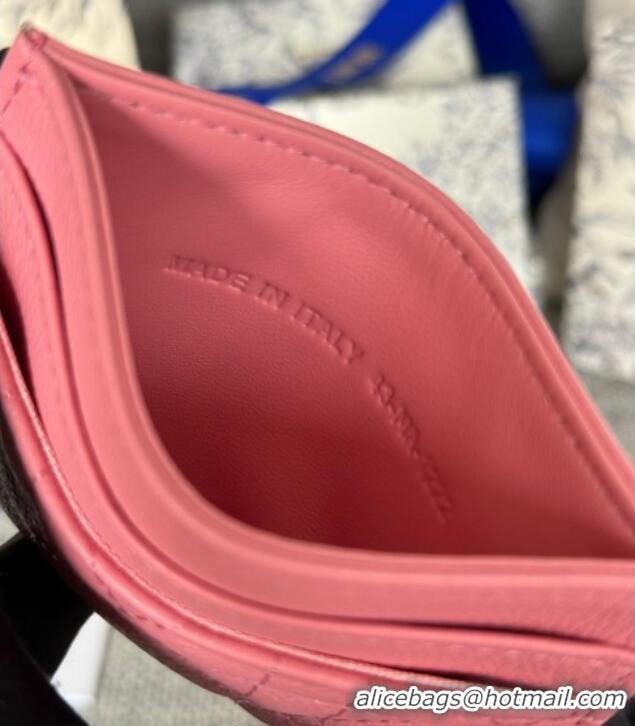 Well Crafted Dior Caro Freesia Card Holder in Supple Cannage Calfskin S5130 Pink 2025