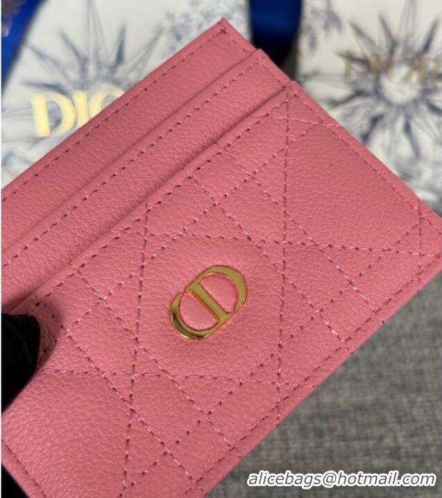 Well Crafted Dior Caro Freesia Card Holder in Supple Cannage Calfskin S5130 Pink 2025
