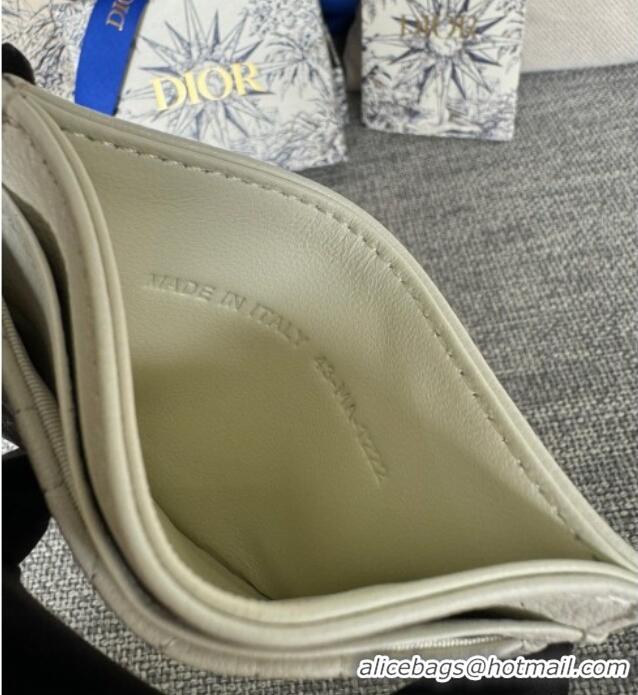 Buy Fashionable Dior Caro Freesia Card Holder in Supple Cannage Calfskin S5130 White 2025