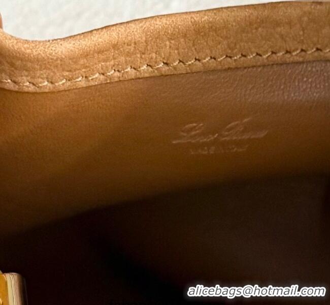 Well Crafted Loro Piana Micro Bale Bucket Bag in Grained Leather 0925 Nubuck Brown 2025