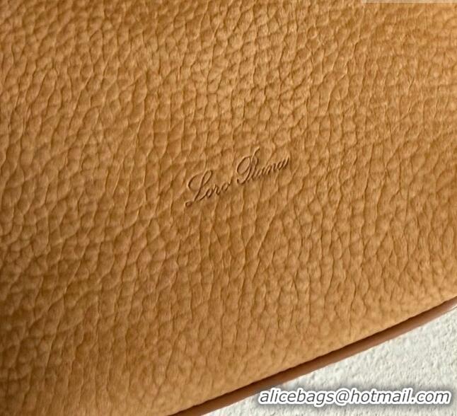 Well Crafted Loro Piana Micro Bale Bucket Bag in Grained Leather 0925 Nubuck Brown 2025