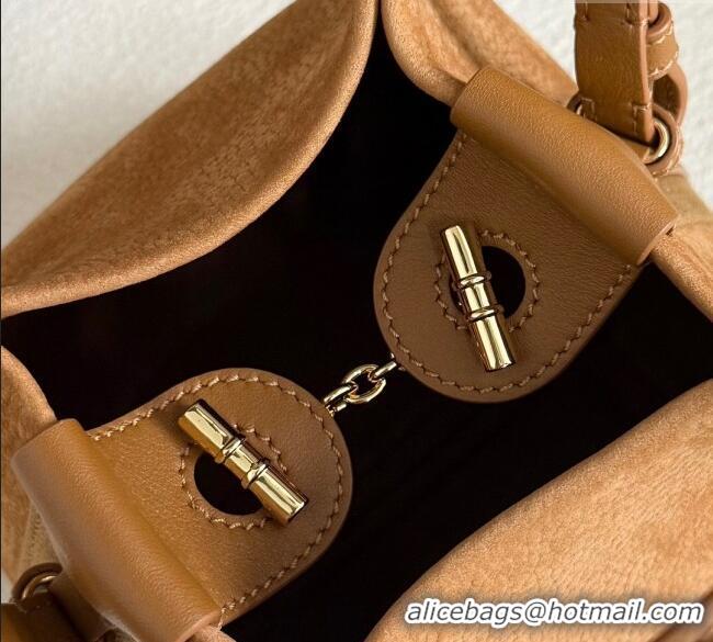 Well Crafted Loro Piana Micro Bale Bucket Bag in Grained Leather 0925 Nubuck Brown 2025