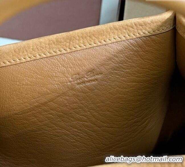 Promotional Loro Piana Small Bale Bucket Bag in Grained Leather 0925 Nubuck Brown 2025