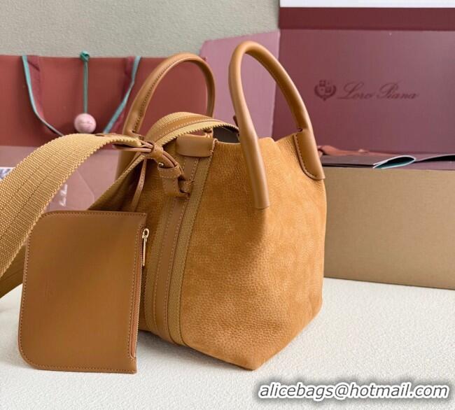 Promotional Loro Piana Small Bale Bucket Bag in Grained Leather 0925 Nubuck Brown 2025